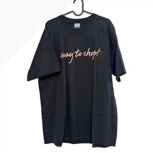 Vtg Macy's Way To Shop Graphic‎ T-Shirt Mens Large Black HeavyWeight Cotton